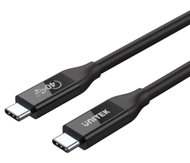 UNITEK Kabel USB-C 4.0 PD 100W 40 Gbps 8K 0,8m C14100BK-0.8M - 718512 - zdjęcie 2